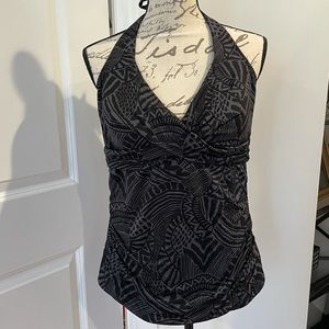 Black and Grey Swim Halter Top